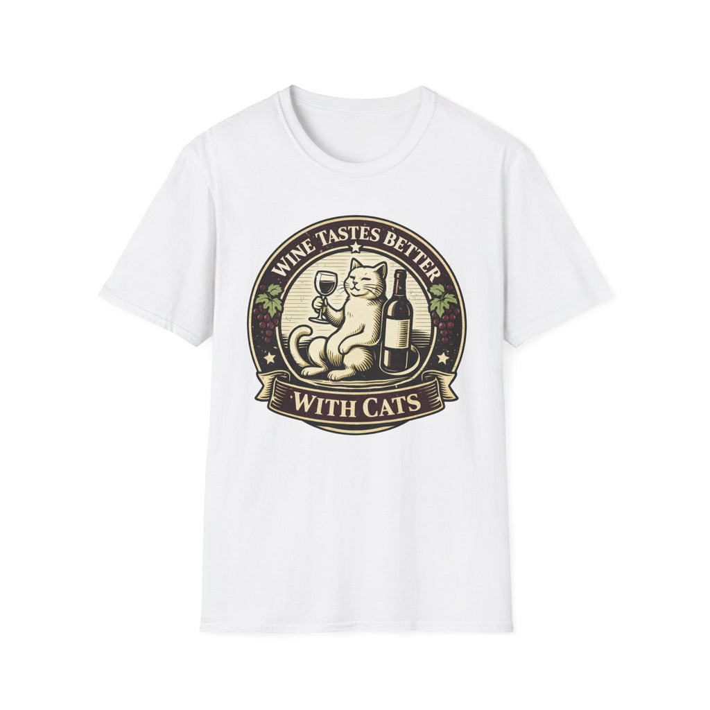 Wine Tastes Better With Cats - T-Shirt