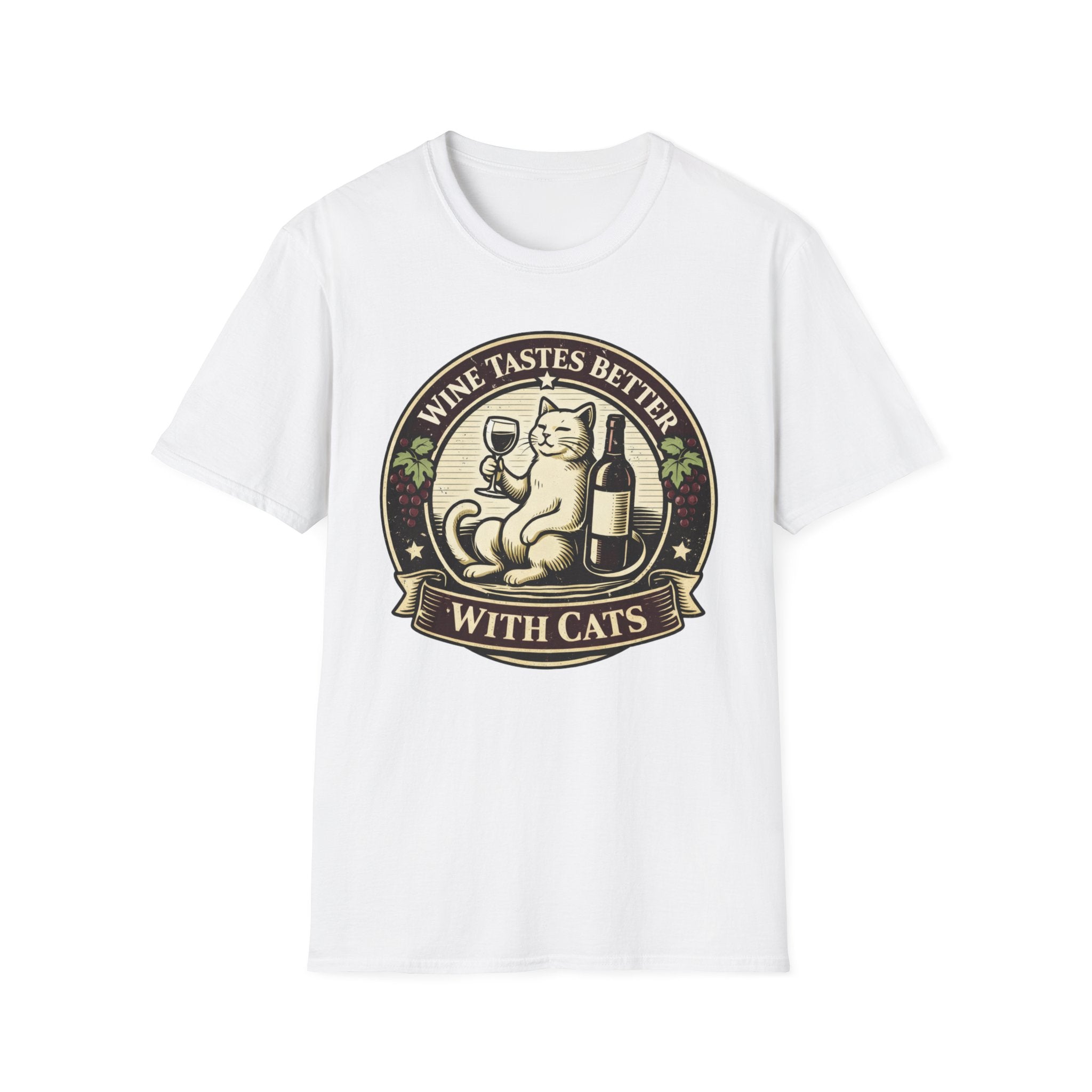 Wine Tastes Better With Cats - T-Shirt