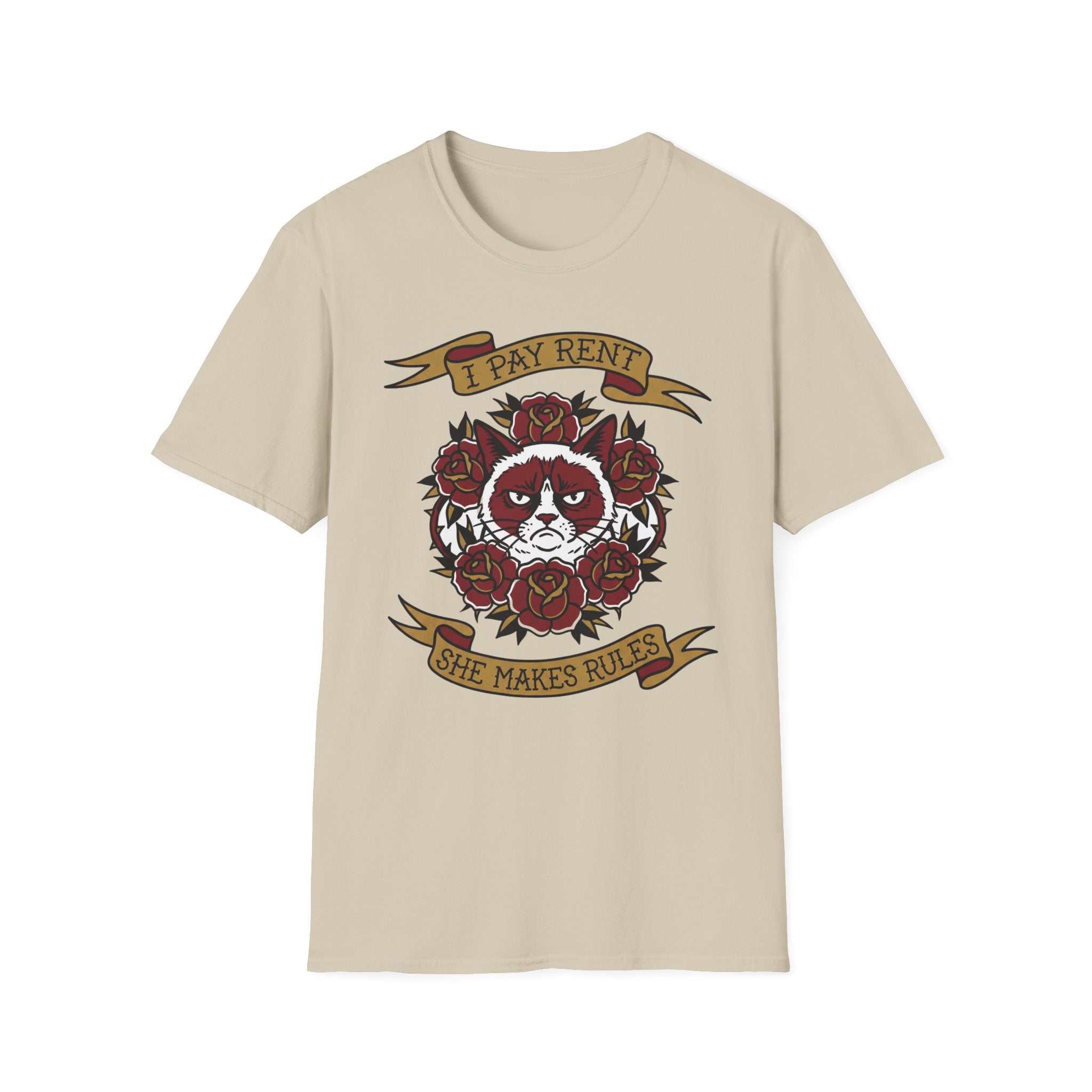 I Pay Rent, She Makes Rules Cat - T-Shirt