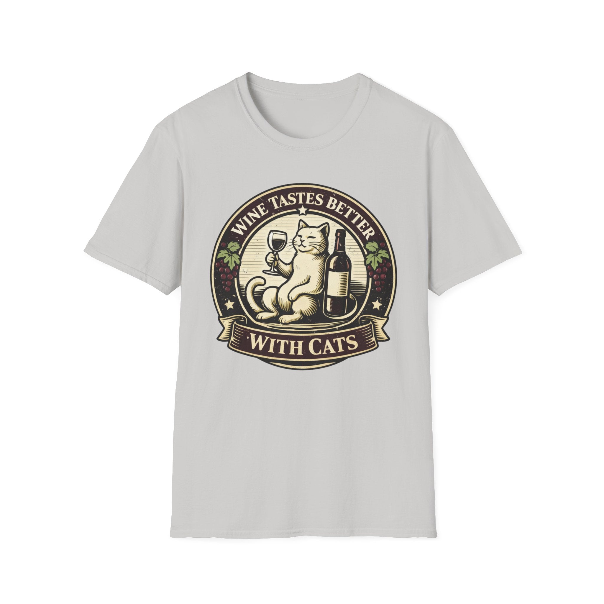 Wine Tastes Better With Cats - T-Shirt