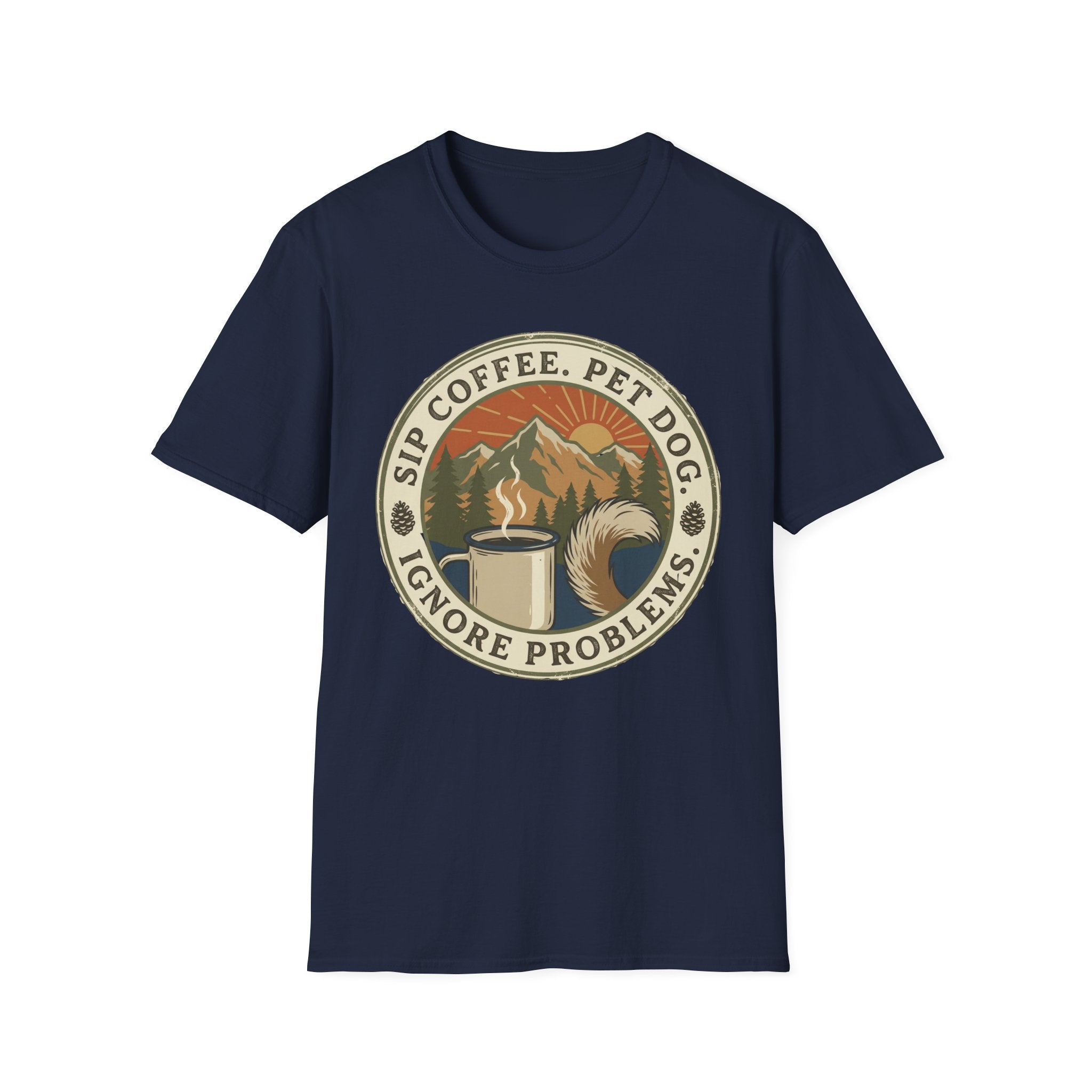 Sip Coffee, Pet Dog - T-Shirt