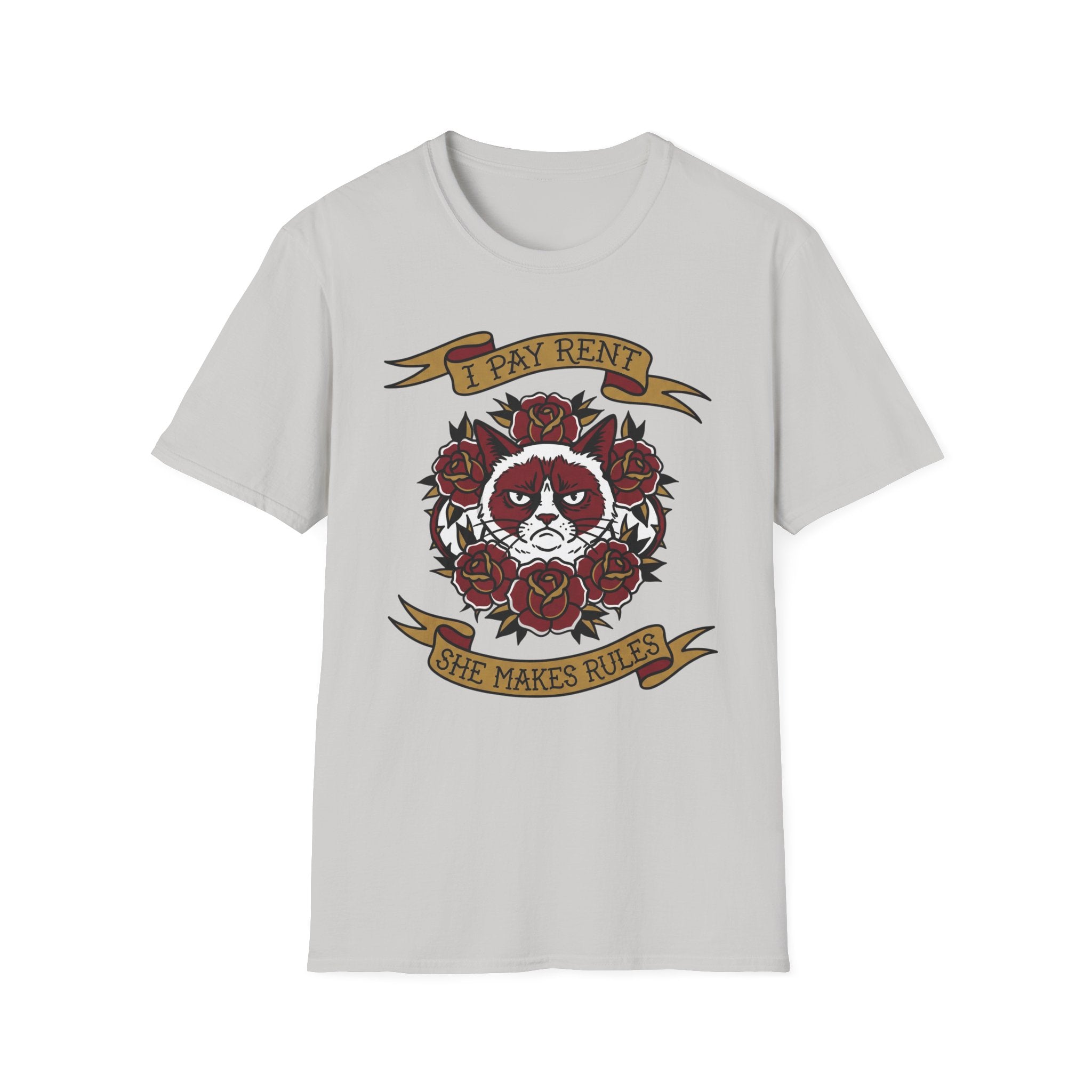 I Pay Rent, She Makes Rules Cat - T-Shirt