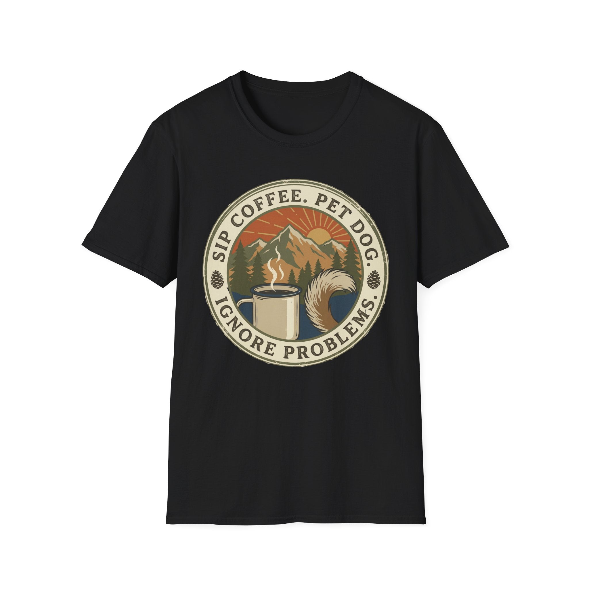 Sip Coffee, Pet Dog - T-Shirt