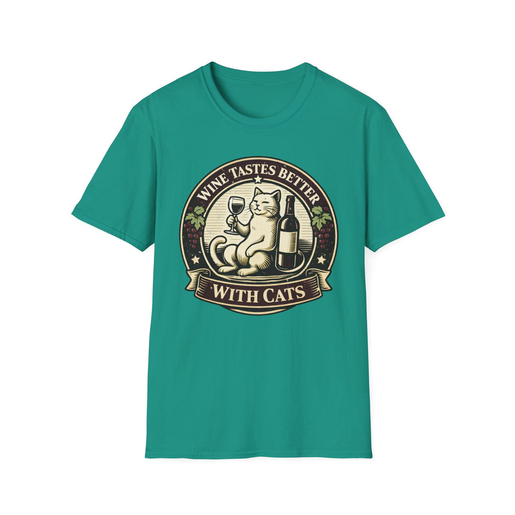Wine Tastes Better With Cats - T-Shirt