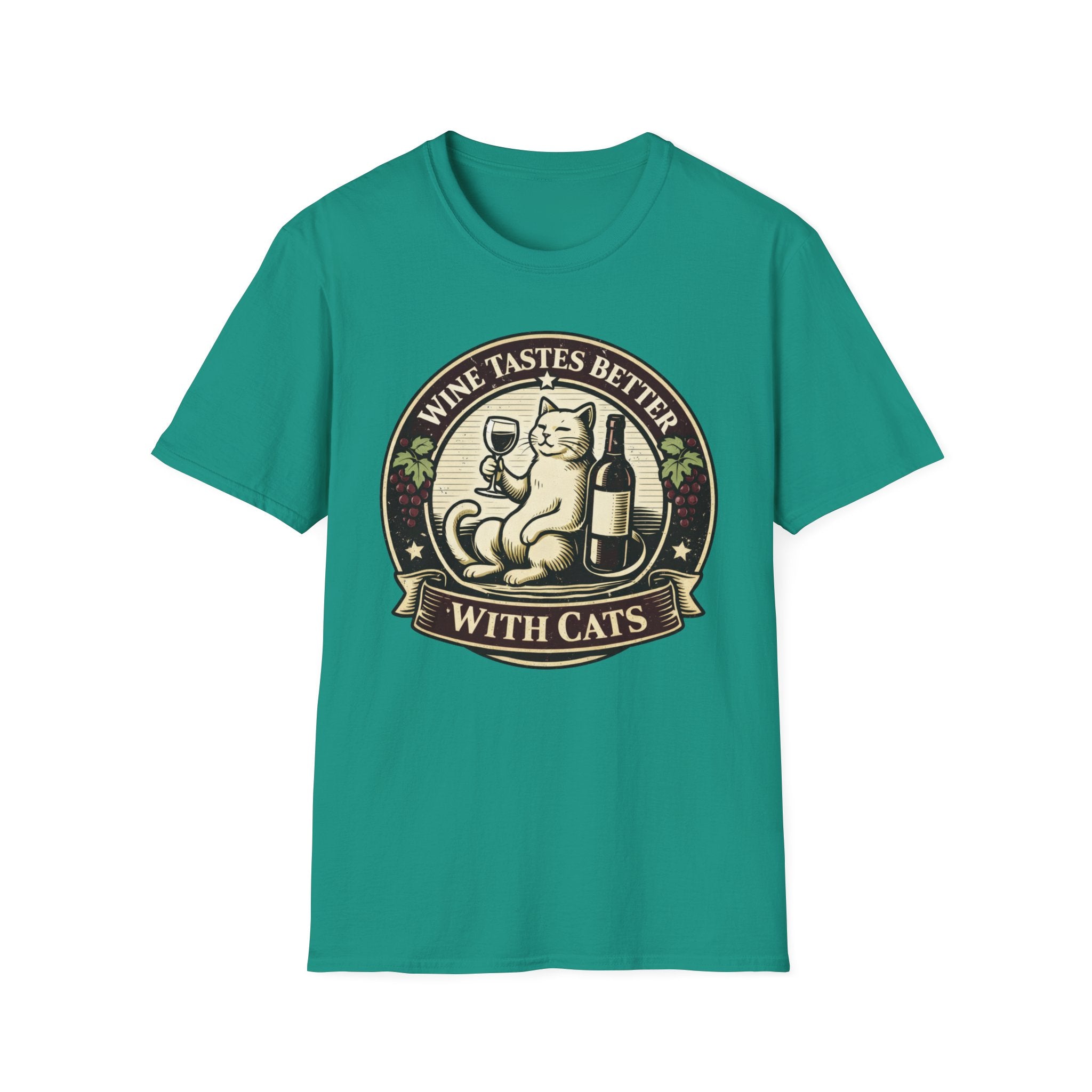 Wine Tastes Better With Cats - T-Shirt