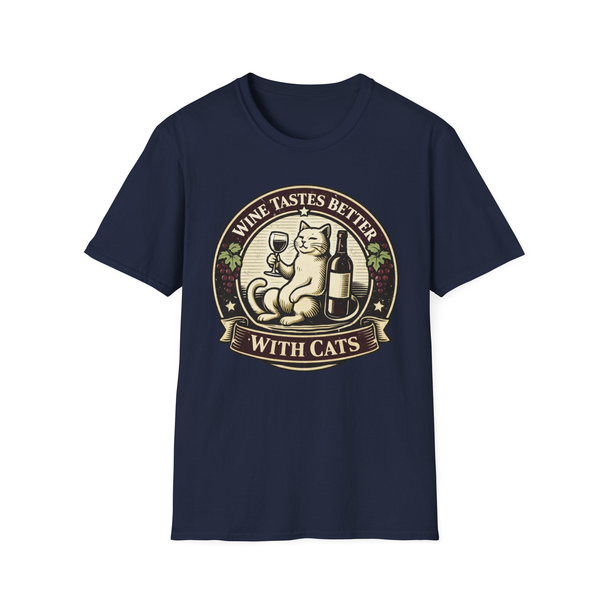 Wine Tastes Better With Cats - T-Shirt