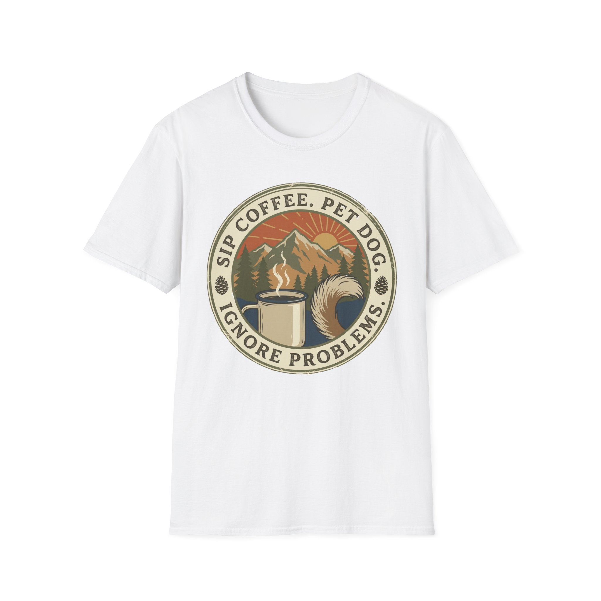 Sip Coffee, Pet Dog - T-Shirt
