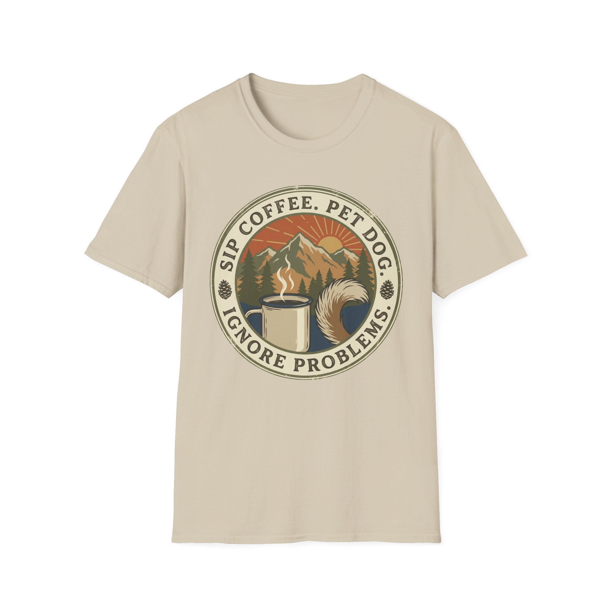Sip Coffee, Pet Dog - T-Shirt