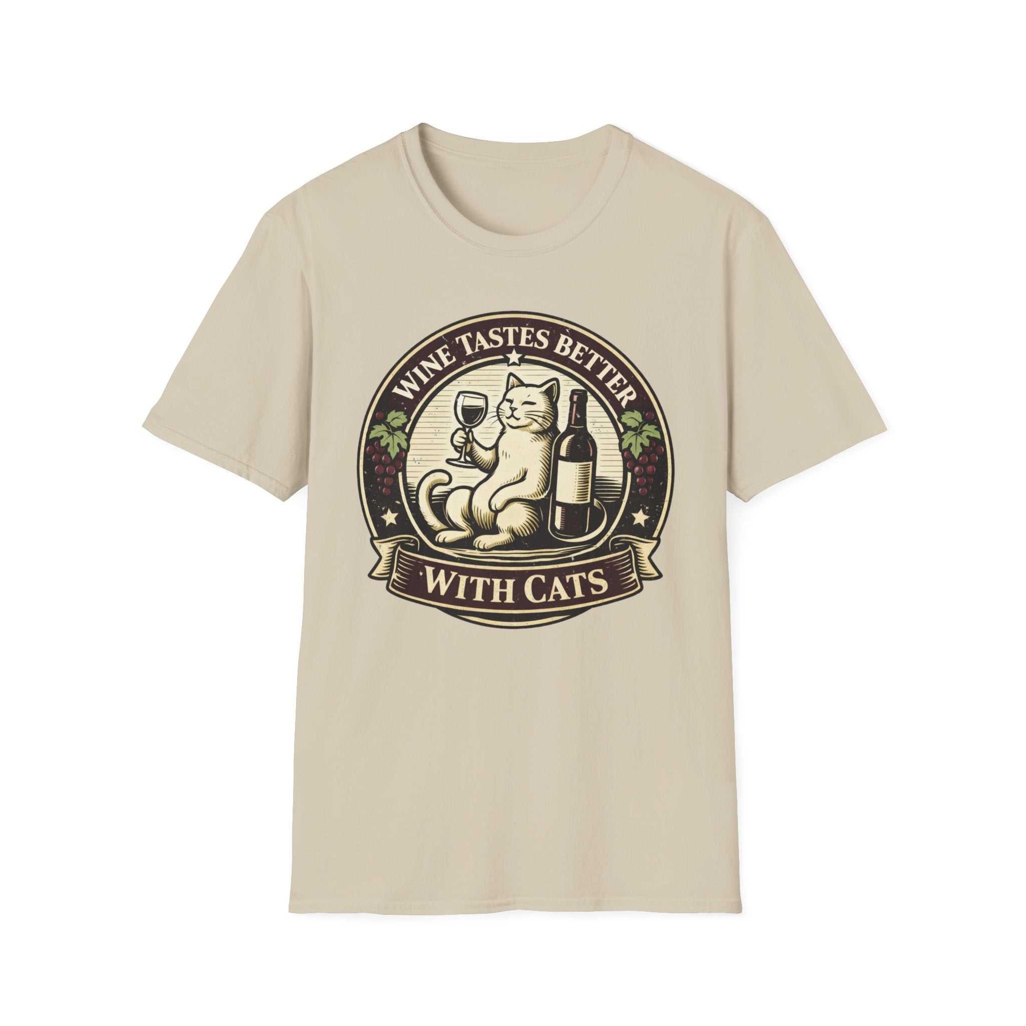 Wine Tastes Better With Cats - T-Shirt