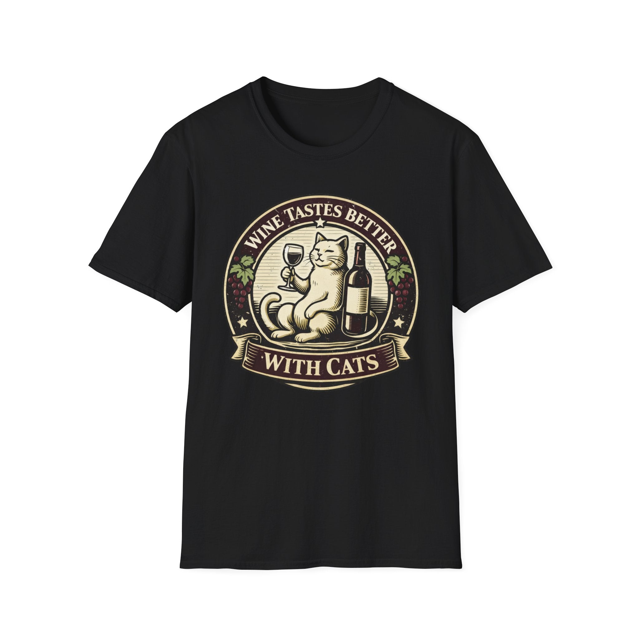 Wine Tastes Better With Cats - T-Shirt