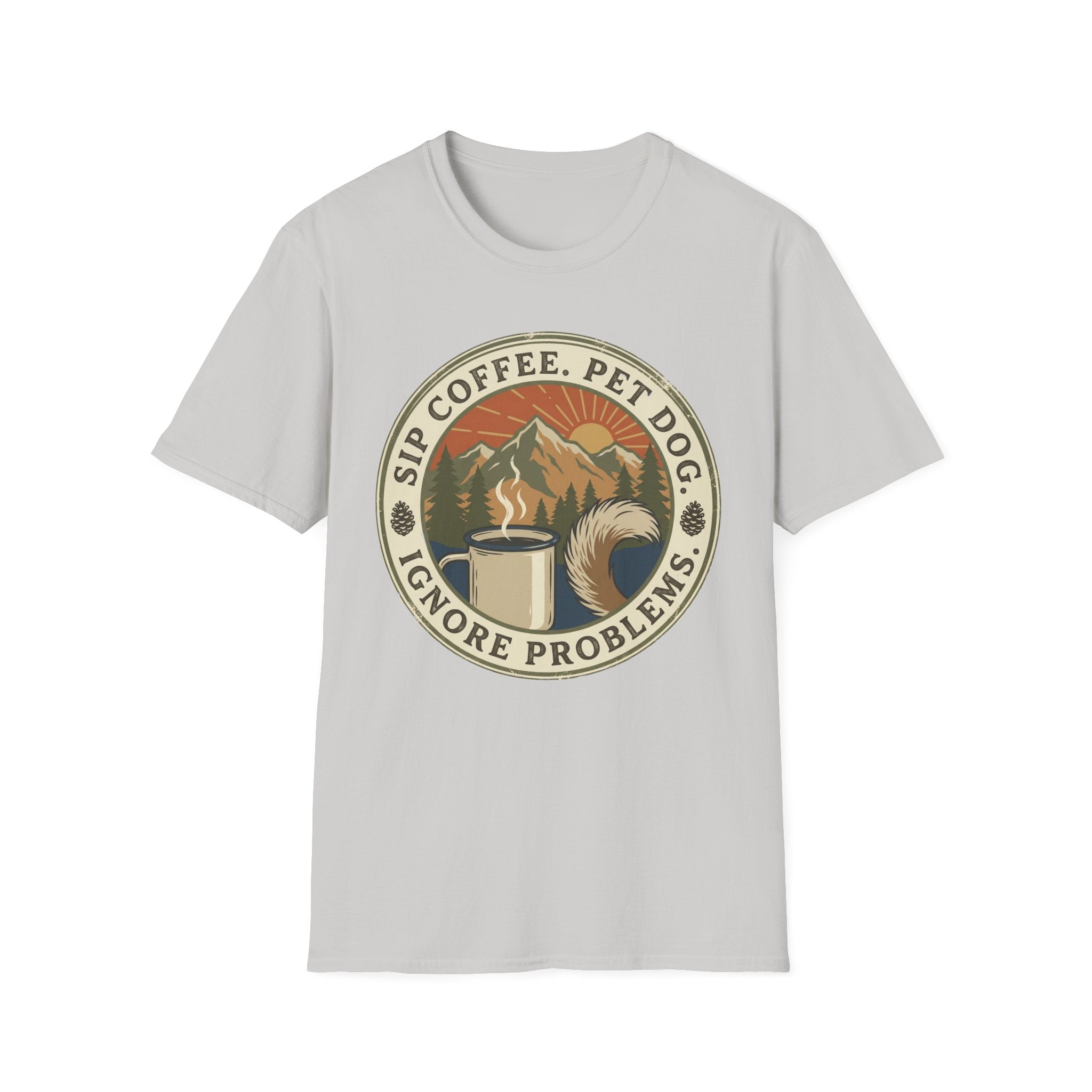 Sip Coffee, Pet Dog - T-Shirt